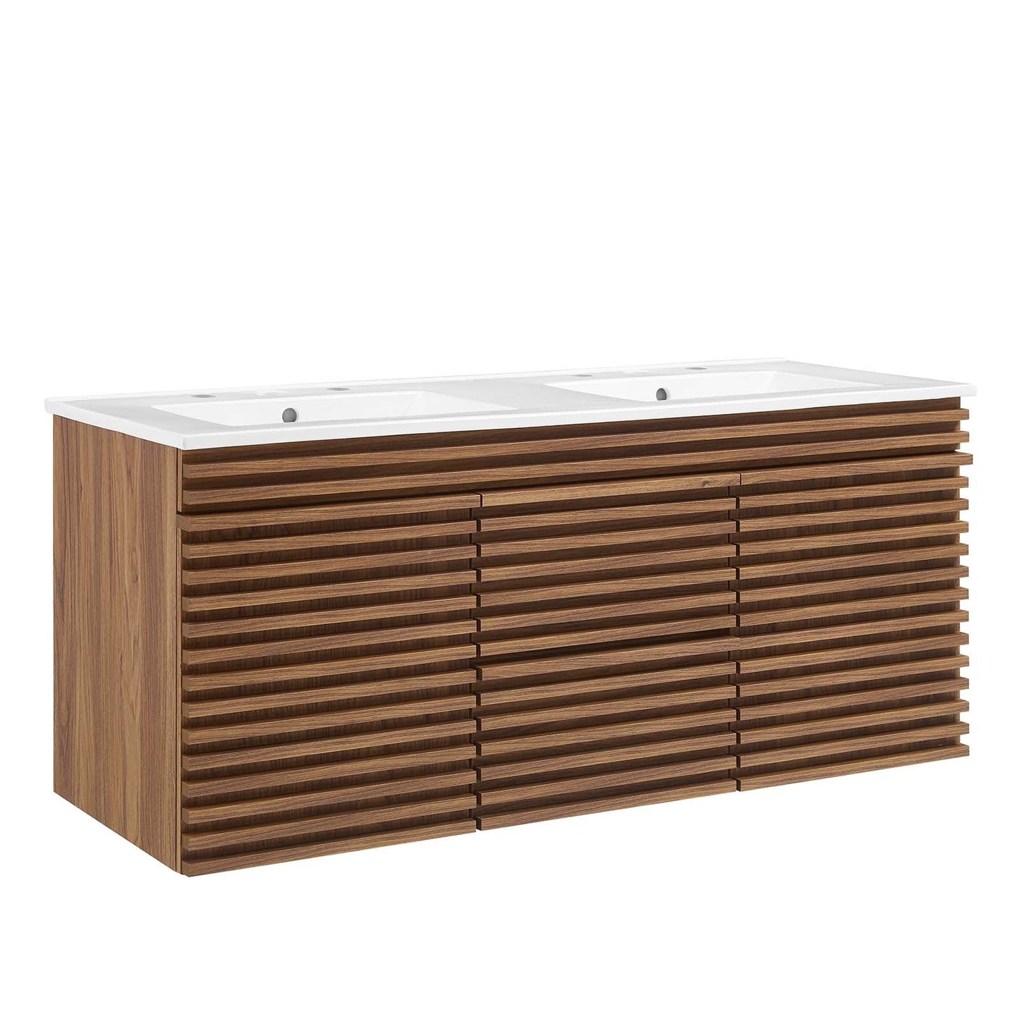 Render 48" Wall-Mount Bathroom Vanity Walnut White EEI-5802-WAL-WHI