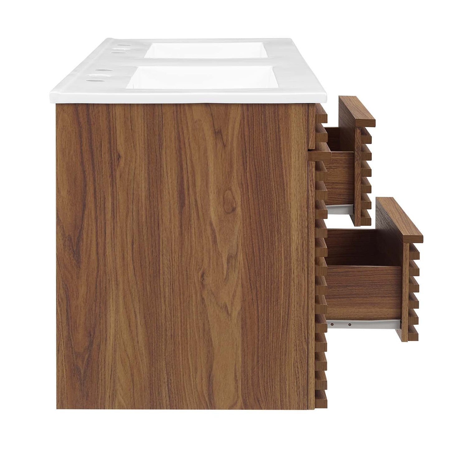 Render 48" Wall-Mount Bathroom Vanity Walnut White EEI-5802-WAL-WHI