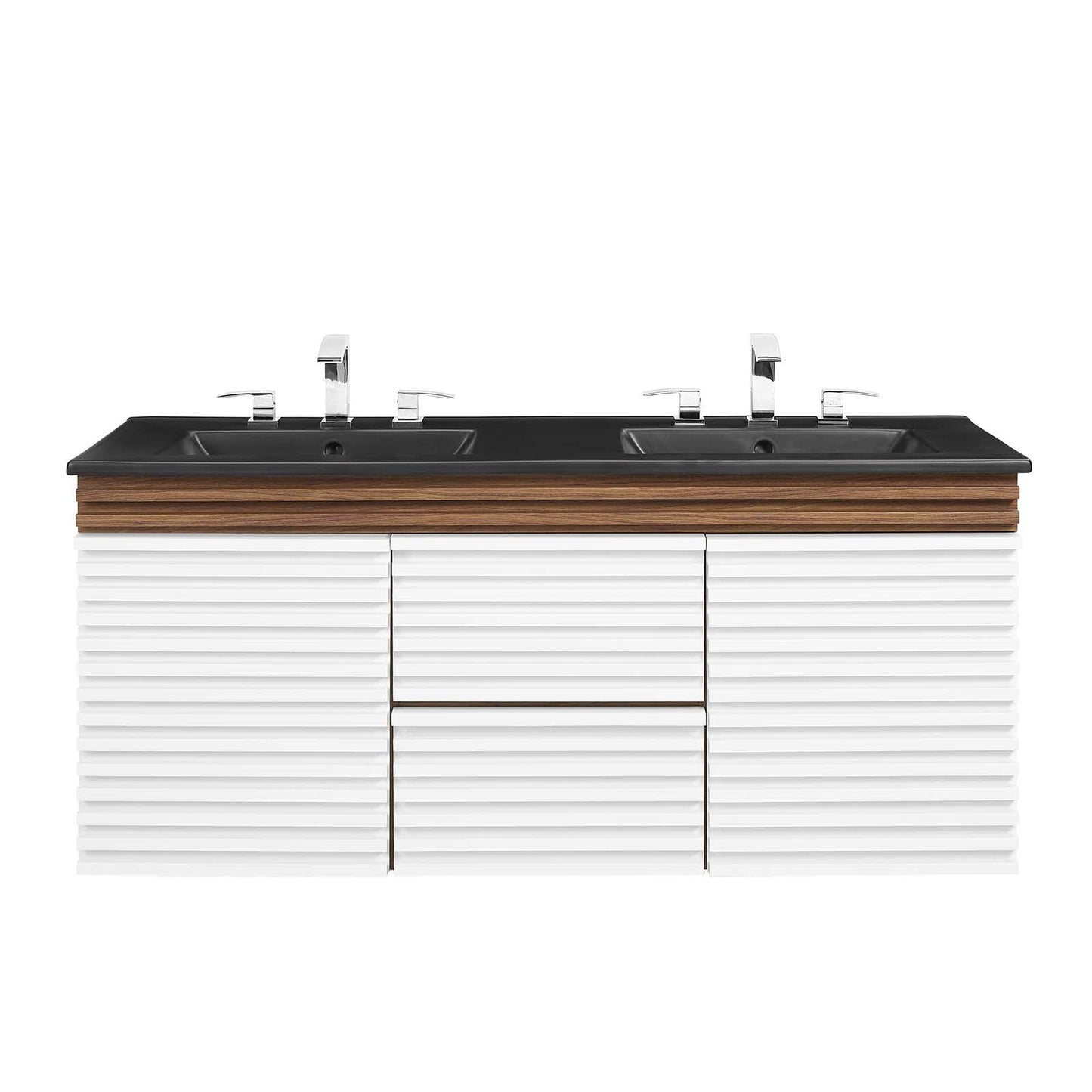 Render 48" Wall-Mount Bathroom Vanity White Walnut Black EEI-5802-WHI-WAL-BLK