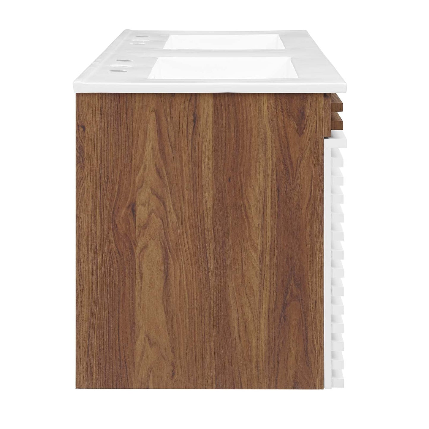 Render 48" Wall-Mount Bathroom Vanity White Walnut White EEI-5802-WHI-WAL-WHI