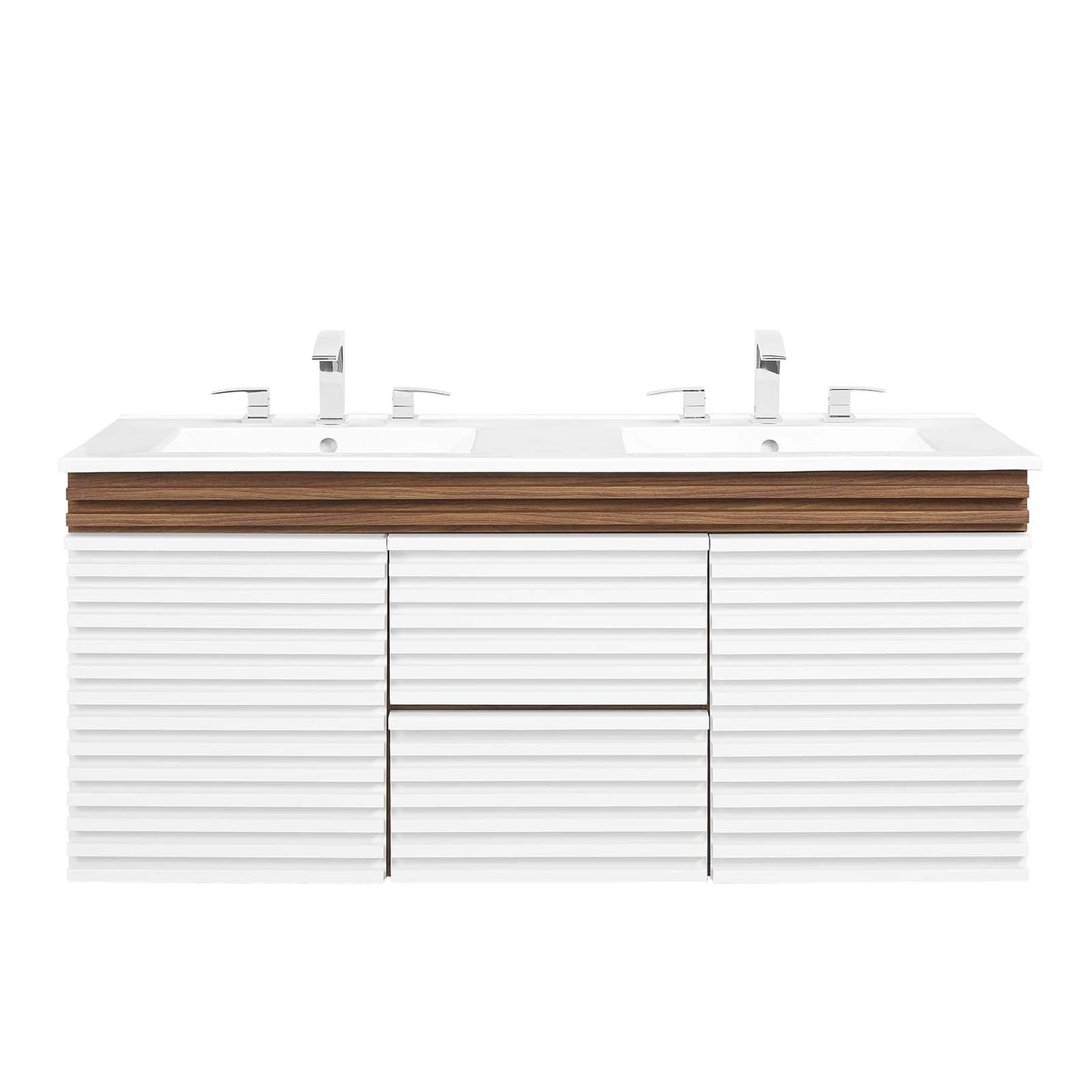 Render 48" Wall-Mount Bathroom Vanity White Walnut White EEI-5802-WHI-WAL-WHI