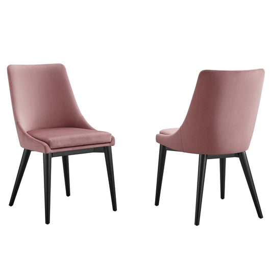 Viscount Accent Performance Velvet Dining Chairs - Set of 2 Dusty Rose EEI-5816-DUS