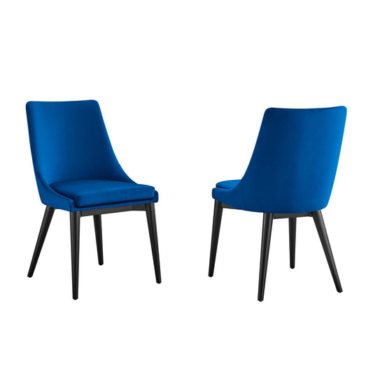 Viscount Accent Performance Velvet Dining Chairs - Set of 2 Navy EEI-5816-NAV