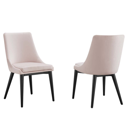 Viscount Accent Performance Velvet Dining Chairs - Set of 2 Pink EEI-5816-PNK