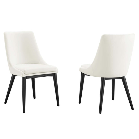 Viscount Accent Performance Velvet Dining Chairs - Set of 2 White EEI-5816-WHI