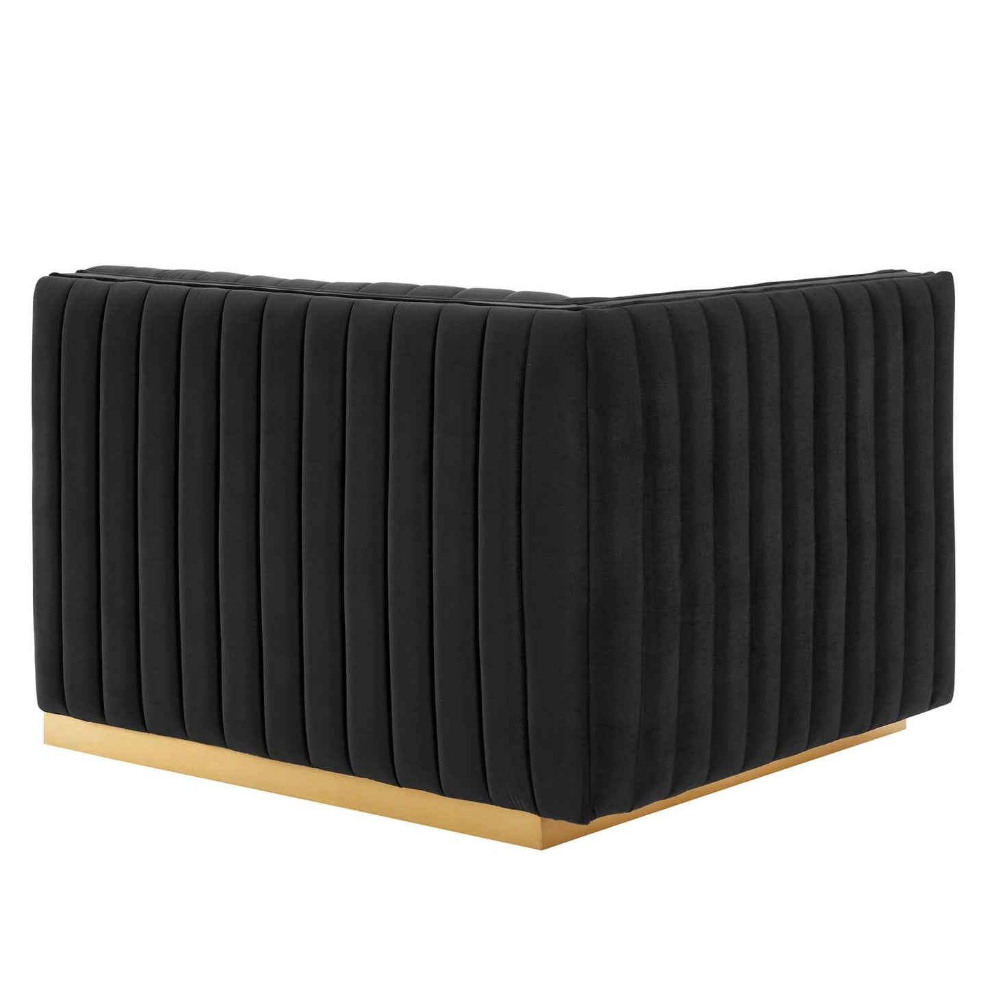 Conjure Channel Tufted Performance Velvet Loveseat Gold Black EEI-5842-GLD-BLK