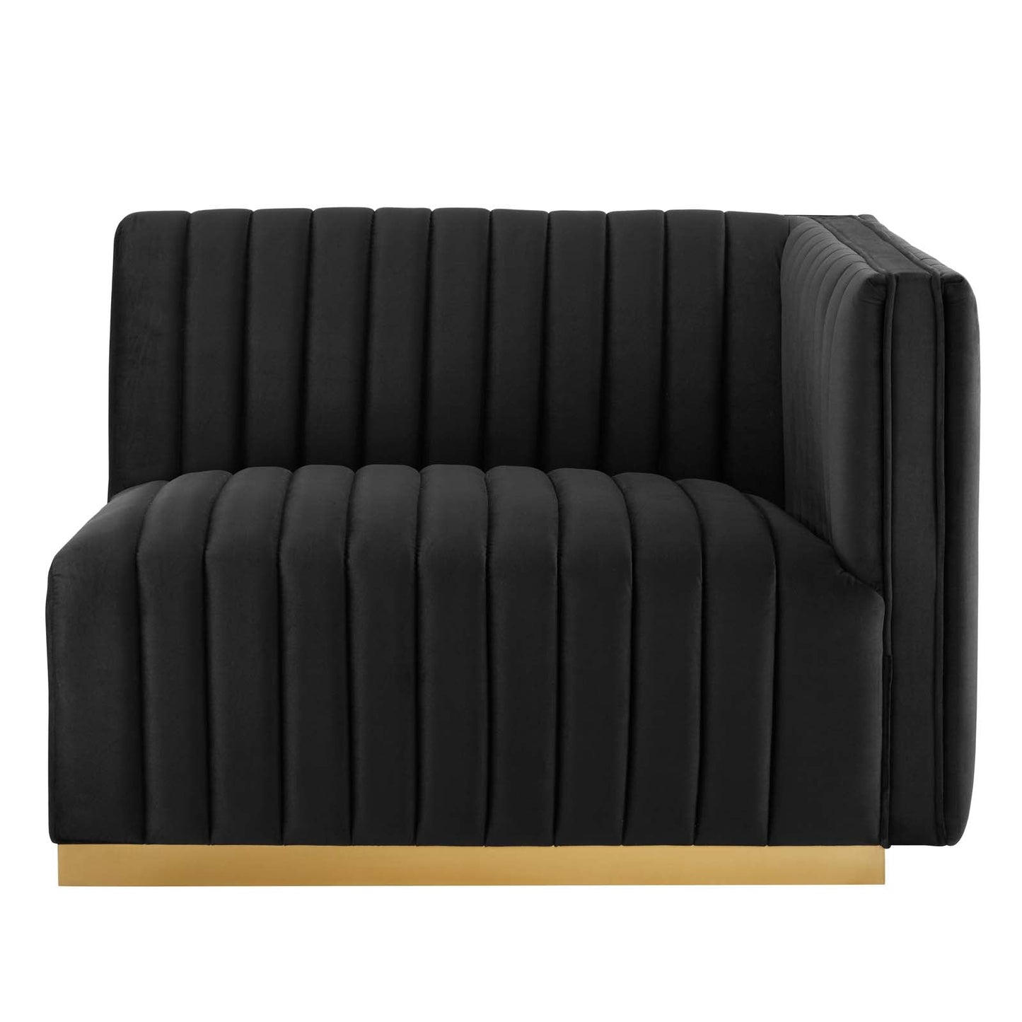 Conjure Channel Tufted Performance Velvet Loveseat Gold Black EEI-5842-GLD-BLK