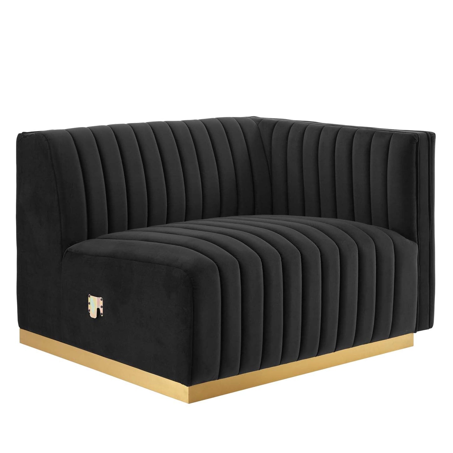 Conjure Channel Tufted Performance Velvet Loveseat Gold Black EEI-5842-GLD-BLK