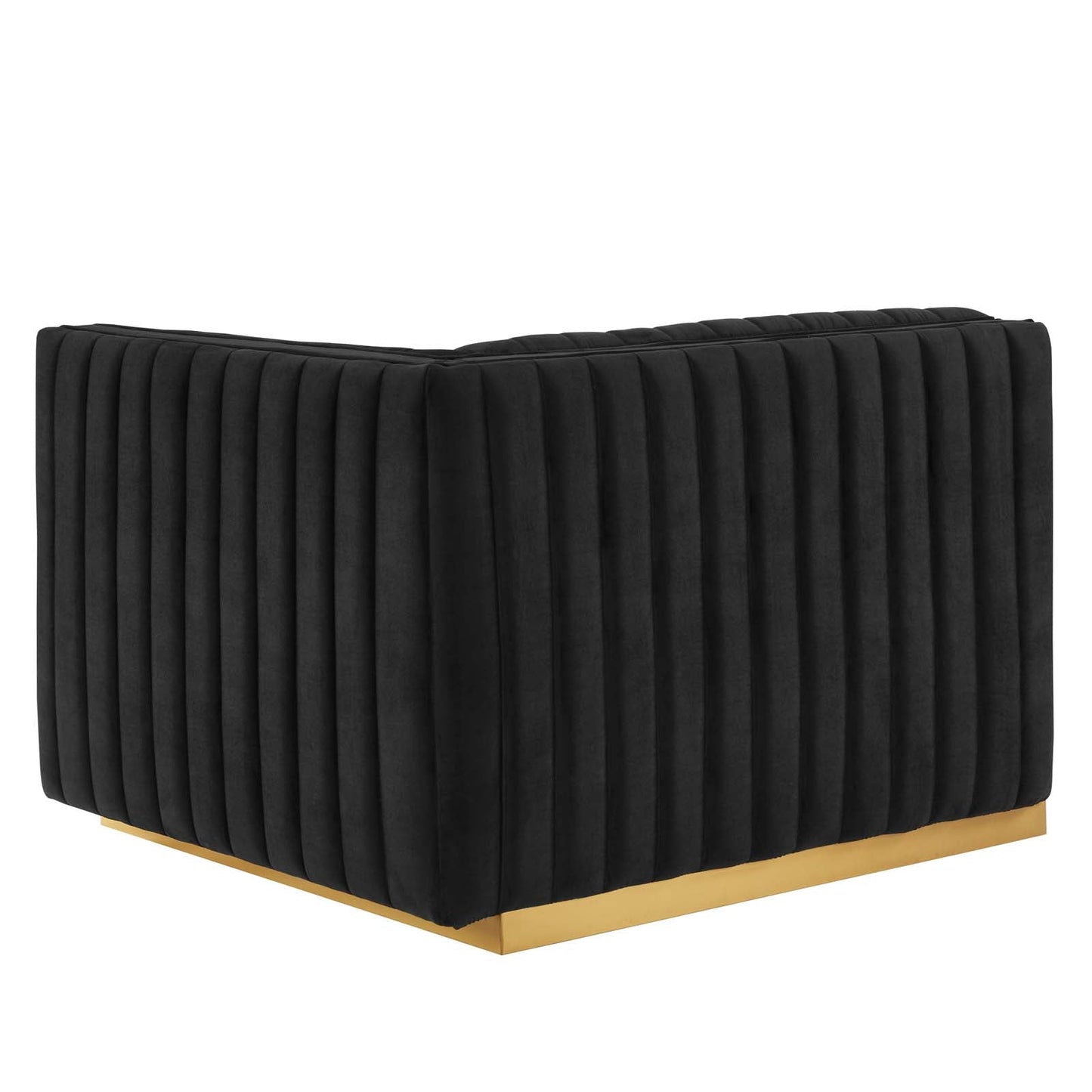 Conjure Channel Tufted Performance Velvet Sofa Gold Black EEI-5843-GLD-BLK