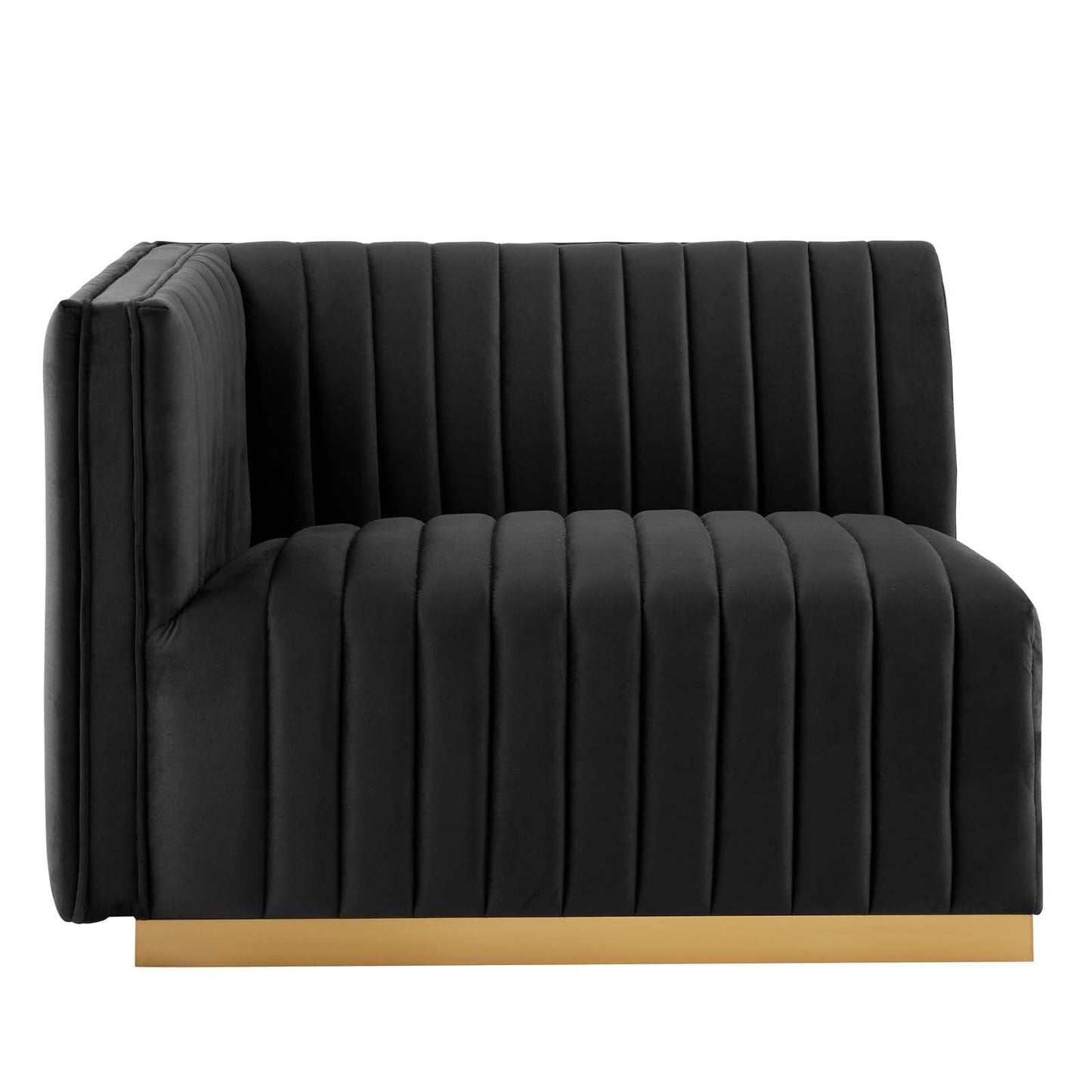 Conjure Channel Tufted Performance Velvet Sofa Gold Black EEI-5843-GLD-BLK