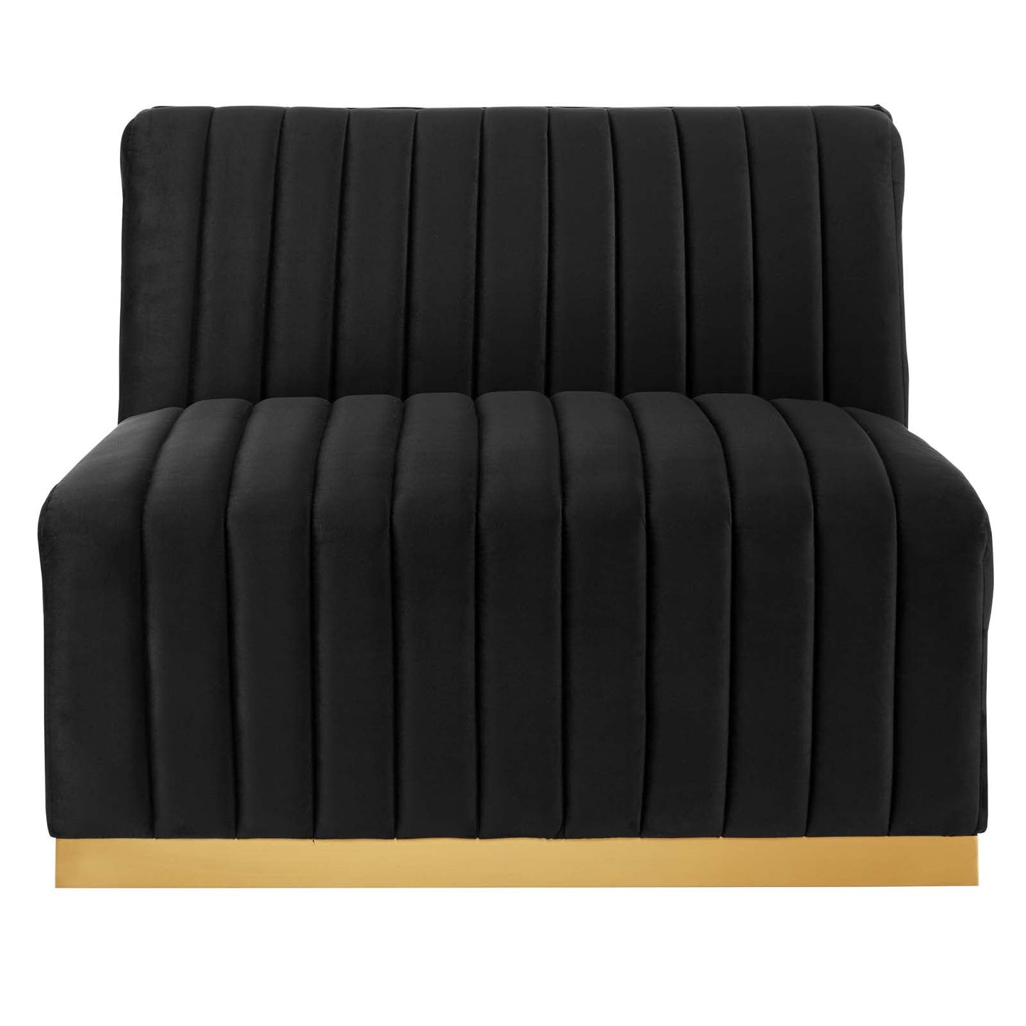 Conjure Channel Tufted Performance Velvet Sofa Gold Black EEI-5843-GLD-BLK