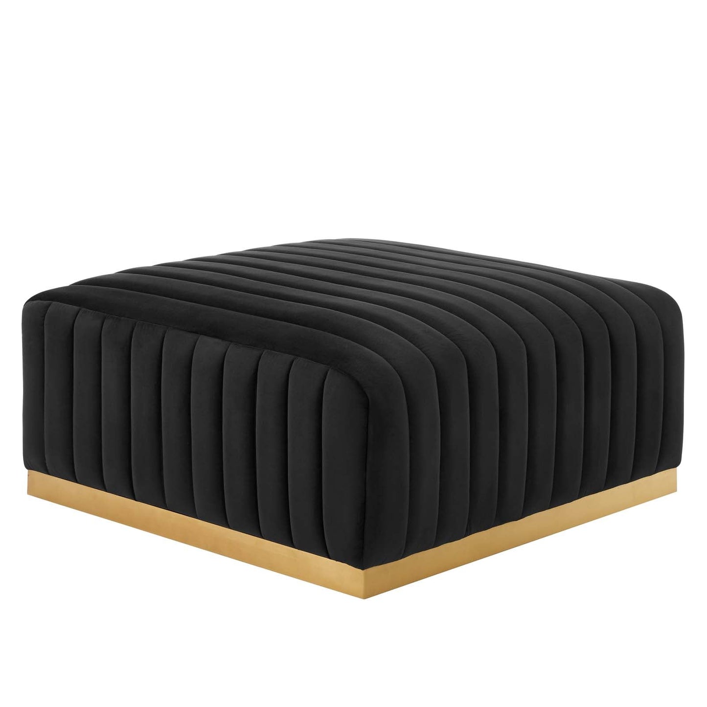 Conjure Channel Tufted Performance Velvet 4-Piece Sectional Gold Black EEI-5844-GLD-BLK