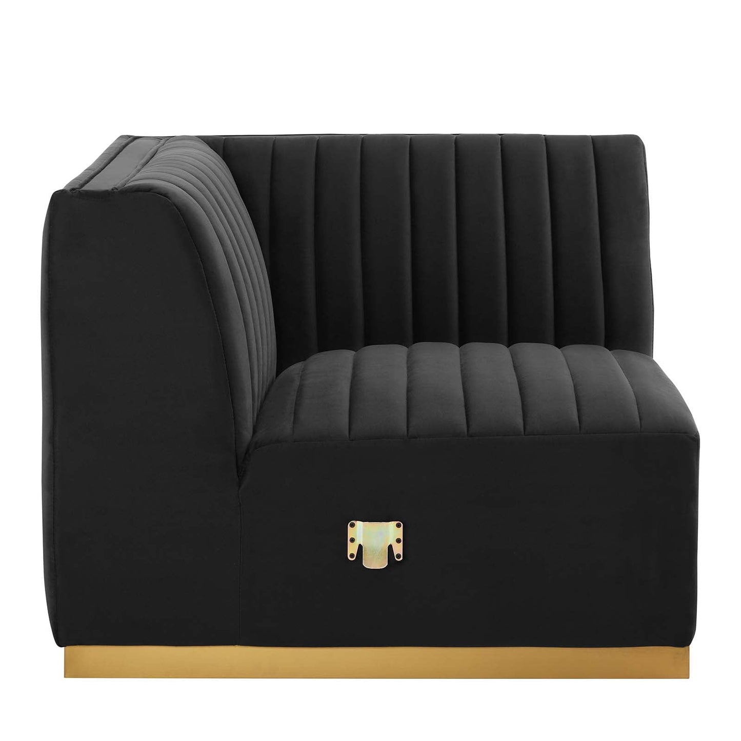 Conjure Channel Tufted Performance Velvet 4-Piece Sectional Gold Black EEI-5847-GLD-BLK