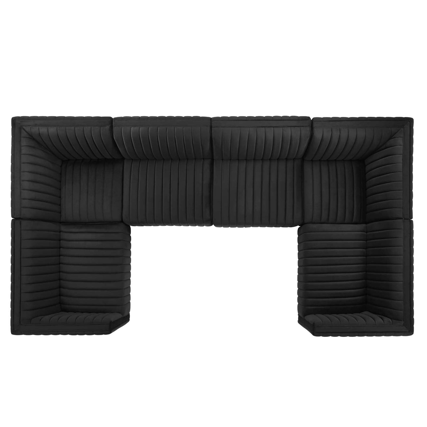 Conjure Channel Tufted Performance Velvet 6-Piece U-Shaped Sectional Gold Black EEI-5851-GLD-BLK