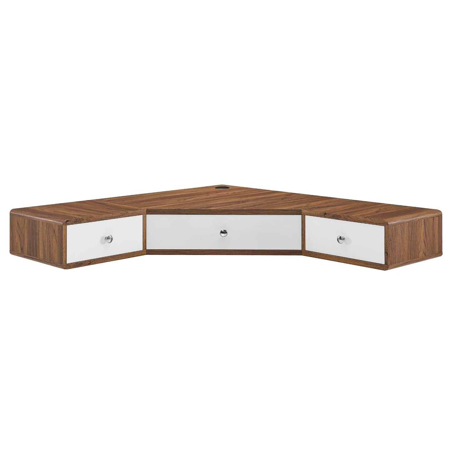 Transmit 47" Wall Mount Corner Walnut Office Desk Walnut White EEI-5862-WAL-WHI