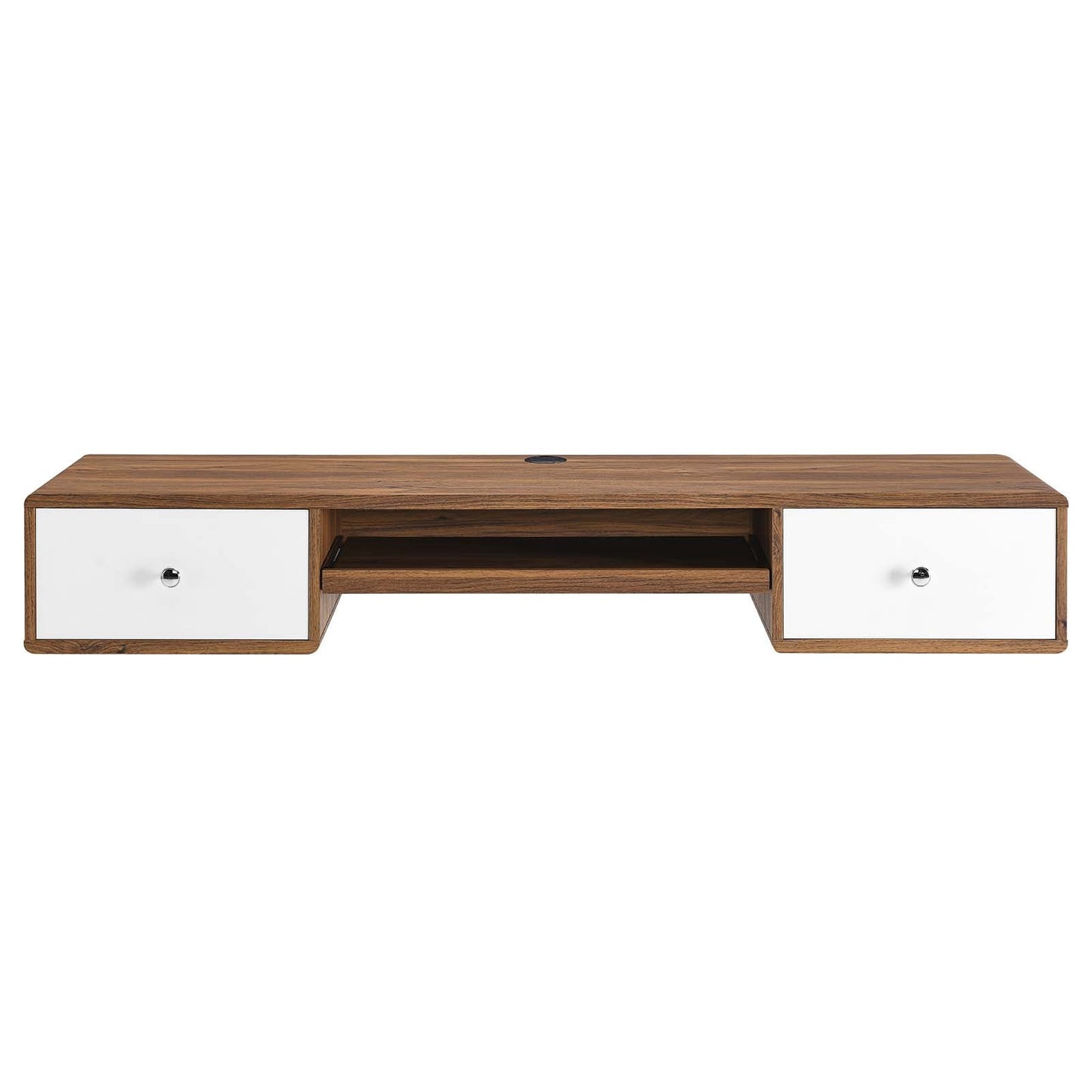 Transmit 60" Wall Mount Wood Office Desk Walnut White EEI-5864-WAL-WHI