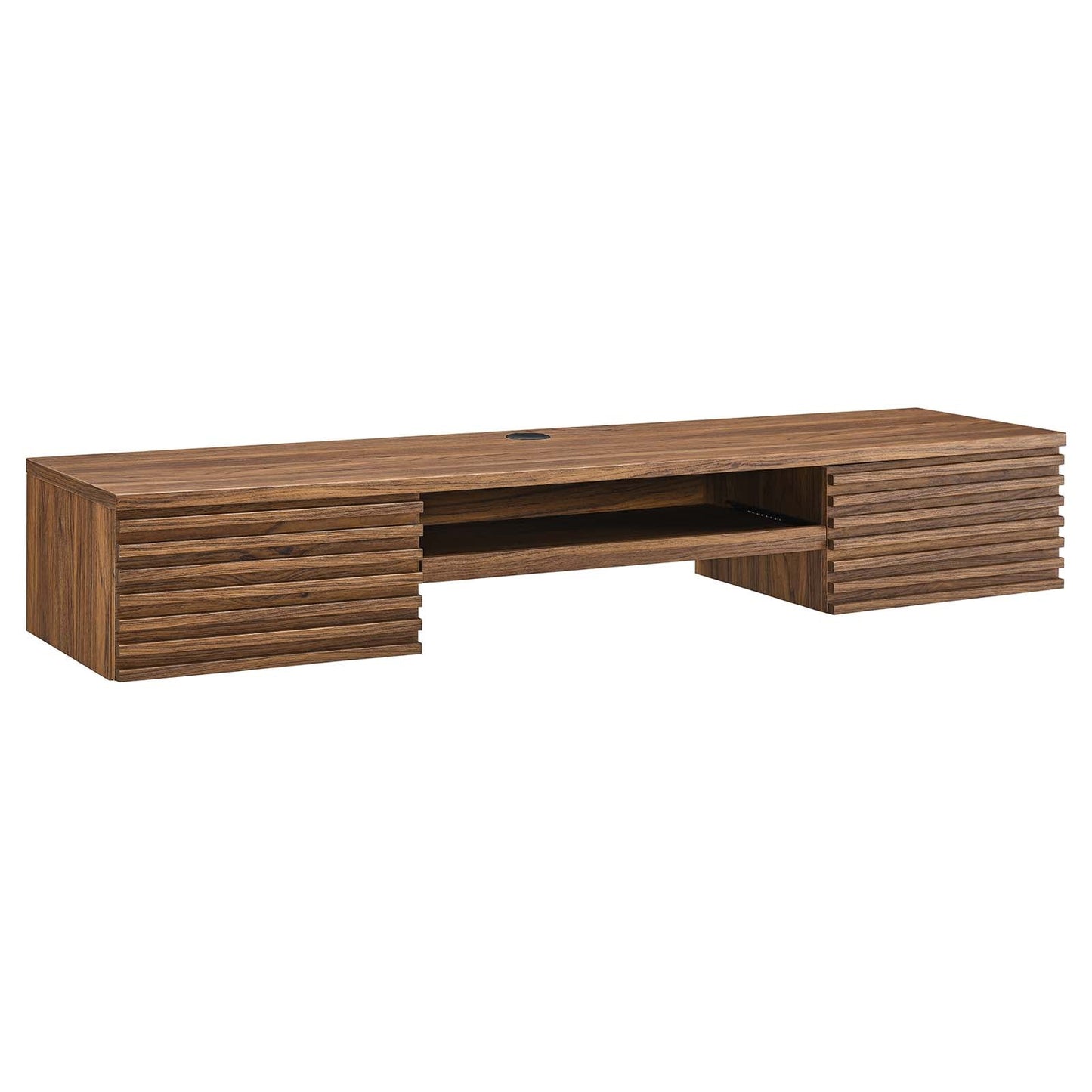 Render Wall Mount Wood Office Desk Walnut EEI-5865-WAL