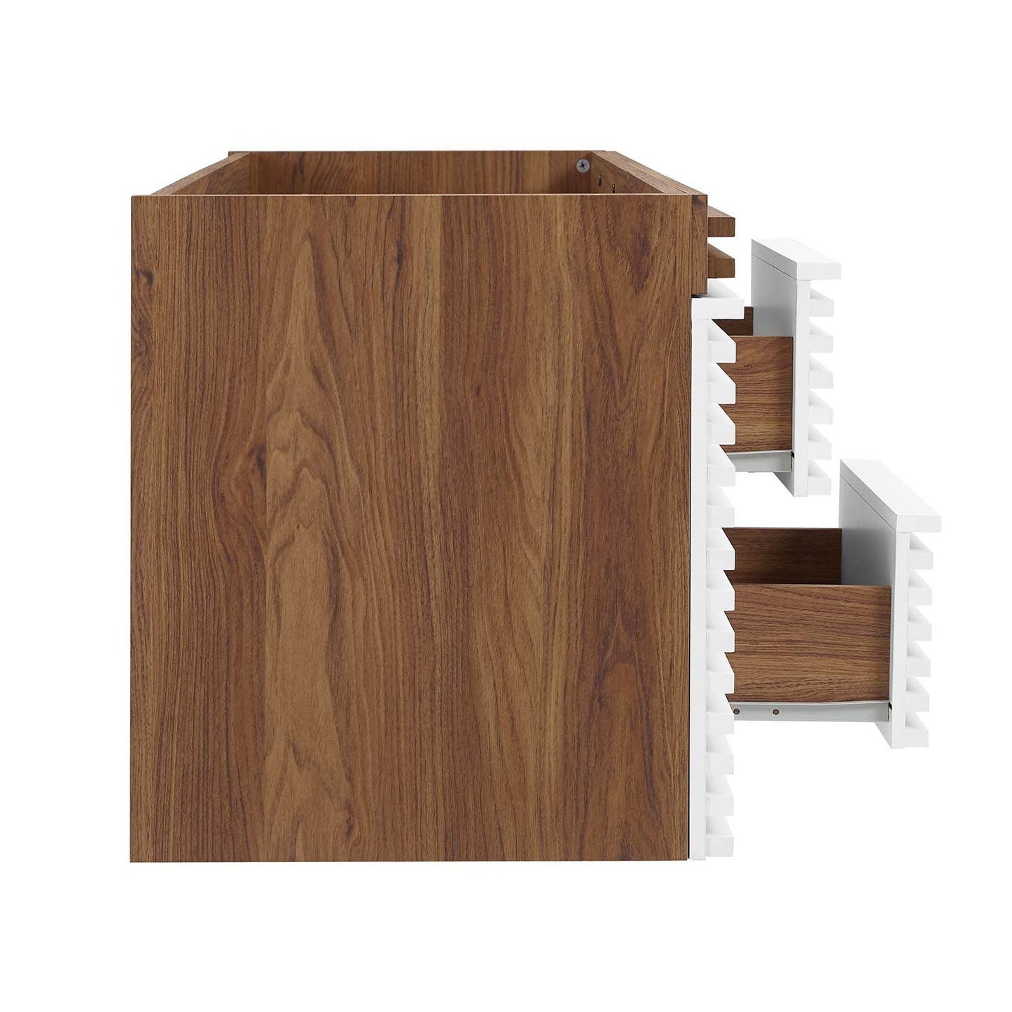 Render 48" Double Sink Compatible (Not Included) Bathroom Vanity Cabinet White Walnut EEI-5867-WHI-WAL