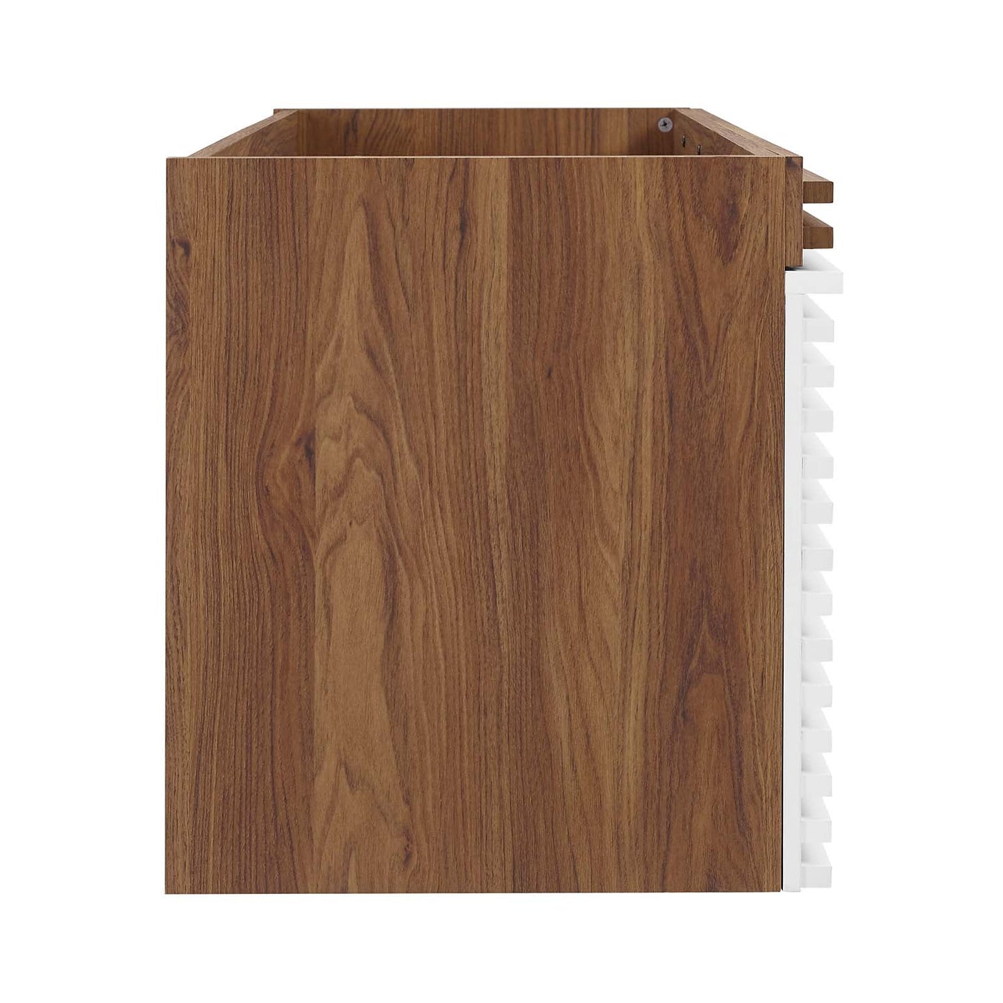 Render 48" Double Sink Compatible (Not Included) Bathroom Vanity Cabinet White Walnut EEI-5867-WHI-WAL