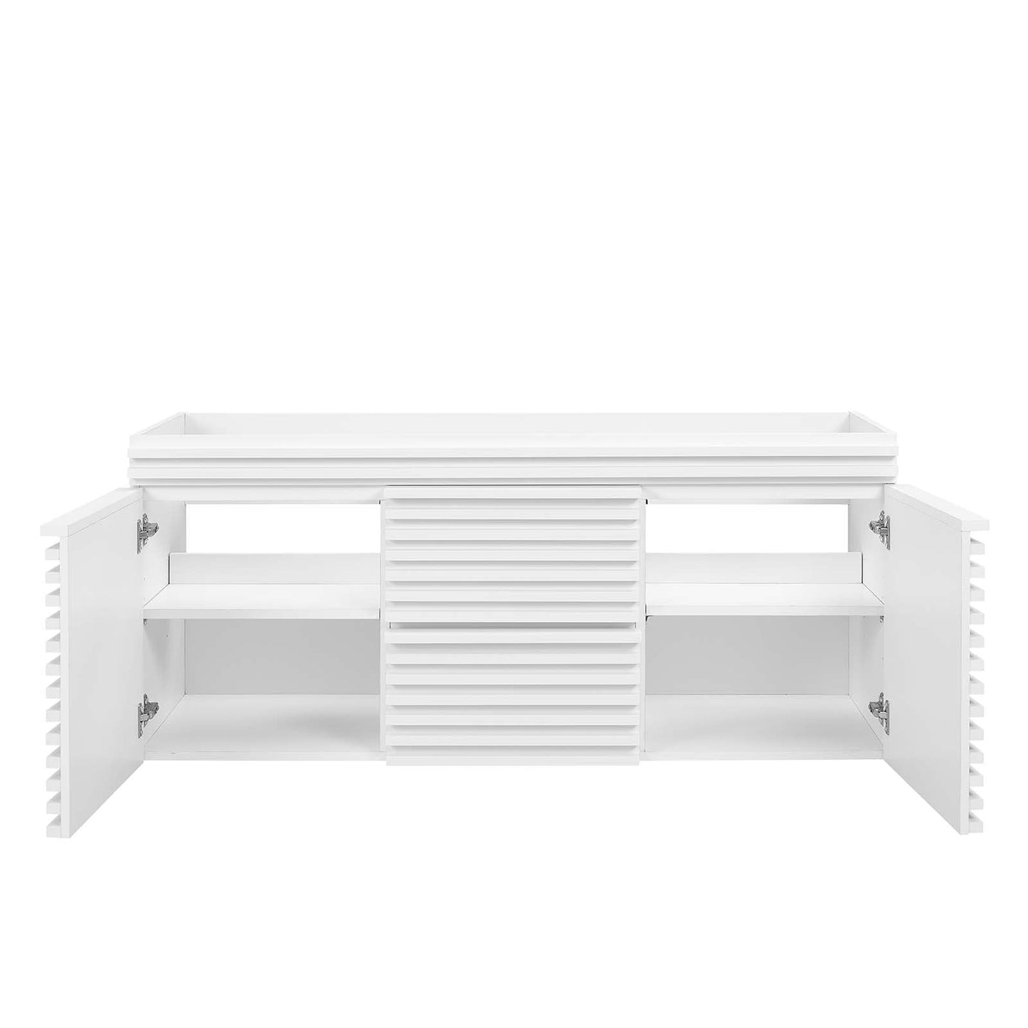 Render 48" Double Sink Compatible (Not Included) Bathroom Vanity Cabinet White EEI-5867-WHI