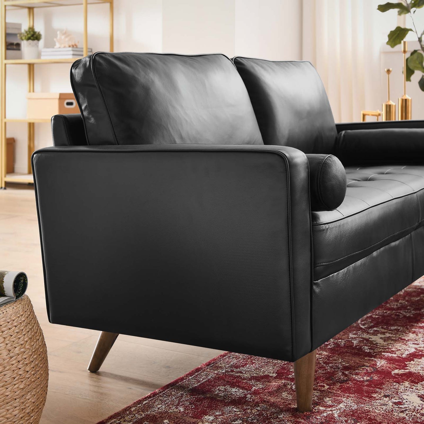 Valour Leather Loveseat Black EEI-5870-BLK