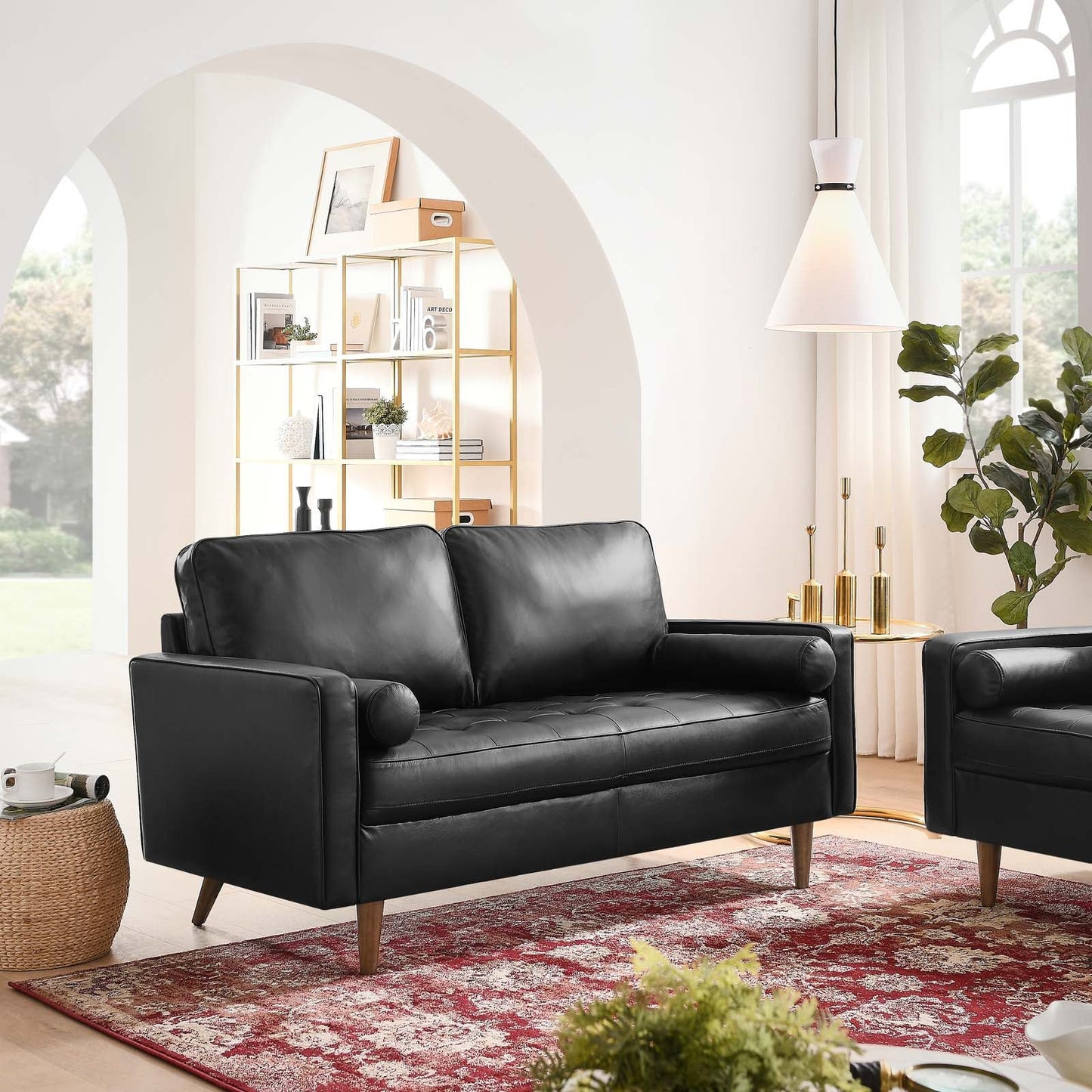 Valour Leather Loveseat Black EEI-5870-BLK