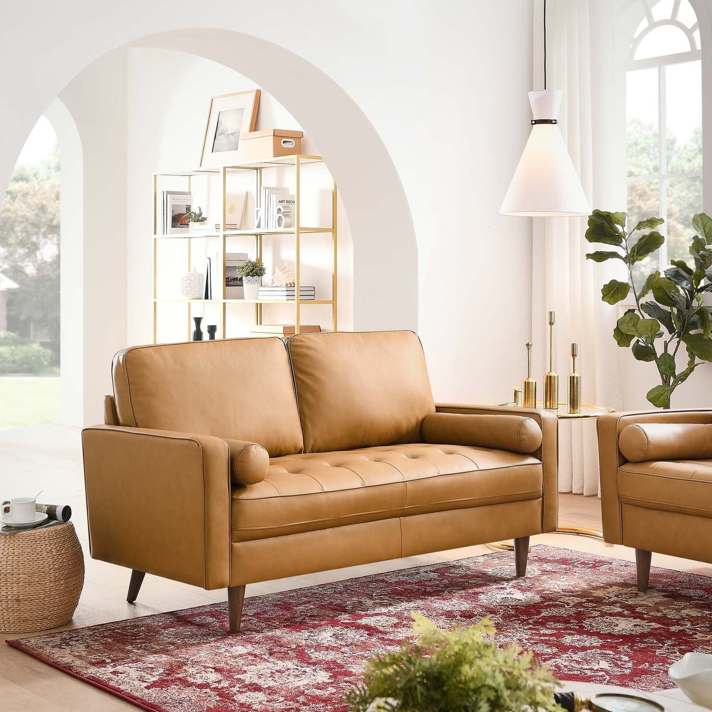 Valour Leather Loveseat Tan EEI-5870-TAN