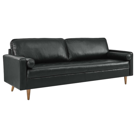 Valour 88" Leather Sofa Black EEI-5871-BLK