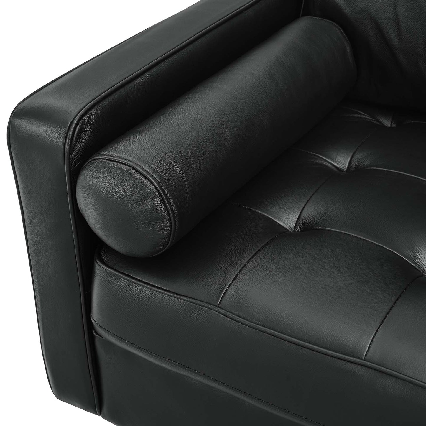 Valour 88" Leather Sofa Black EEI-5871-BLK