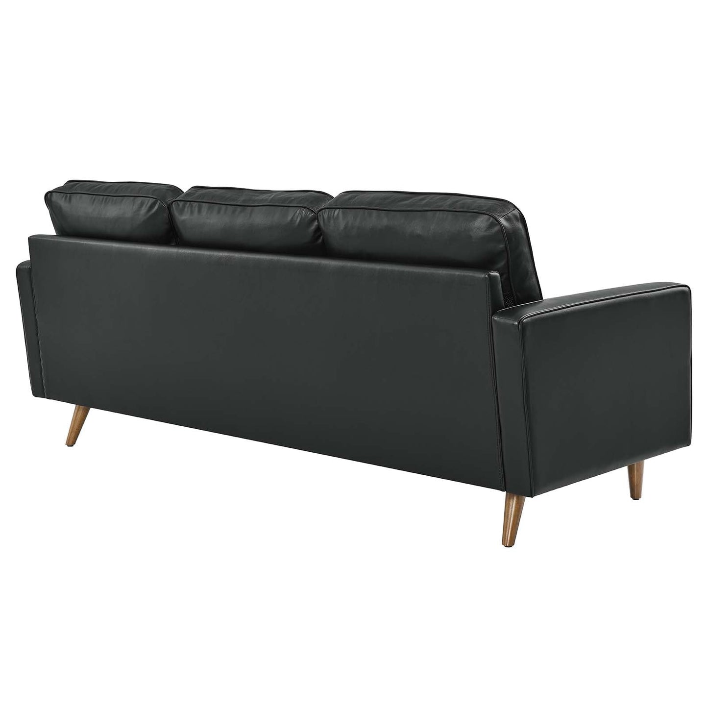 Valour 78" Leather Apartment Sectional Sofa Black EEI-5872-BLK