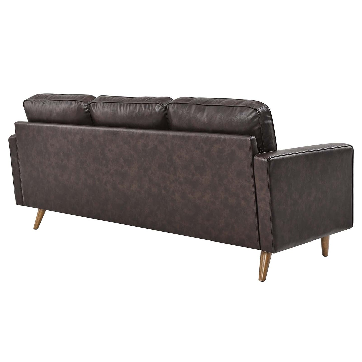 Valour 78" Leather Apartment Sectional Sofa Brown EEI-5872-BRN