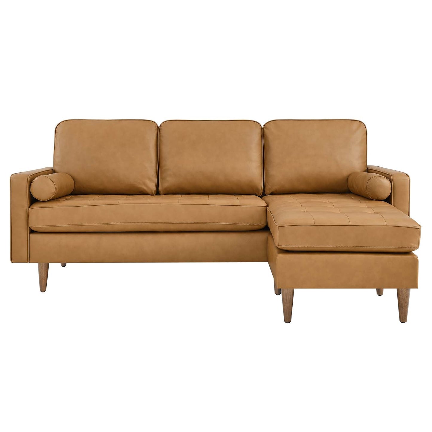 Valour 78" Leather Apartment Sectional Sofa Tan EEI-5872-TAN