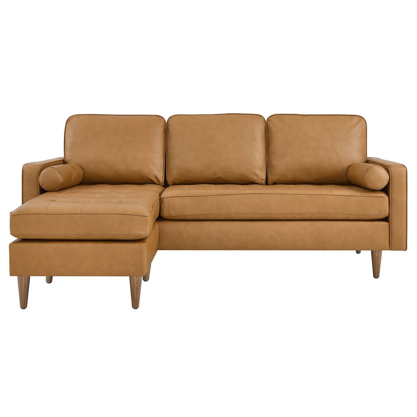 Valour 78" Leather Apartment Sectional Sofa Tan EEI-5872-TAN