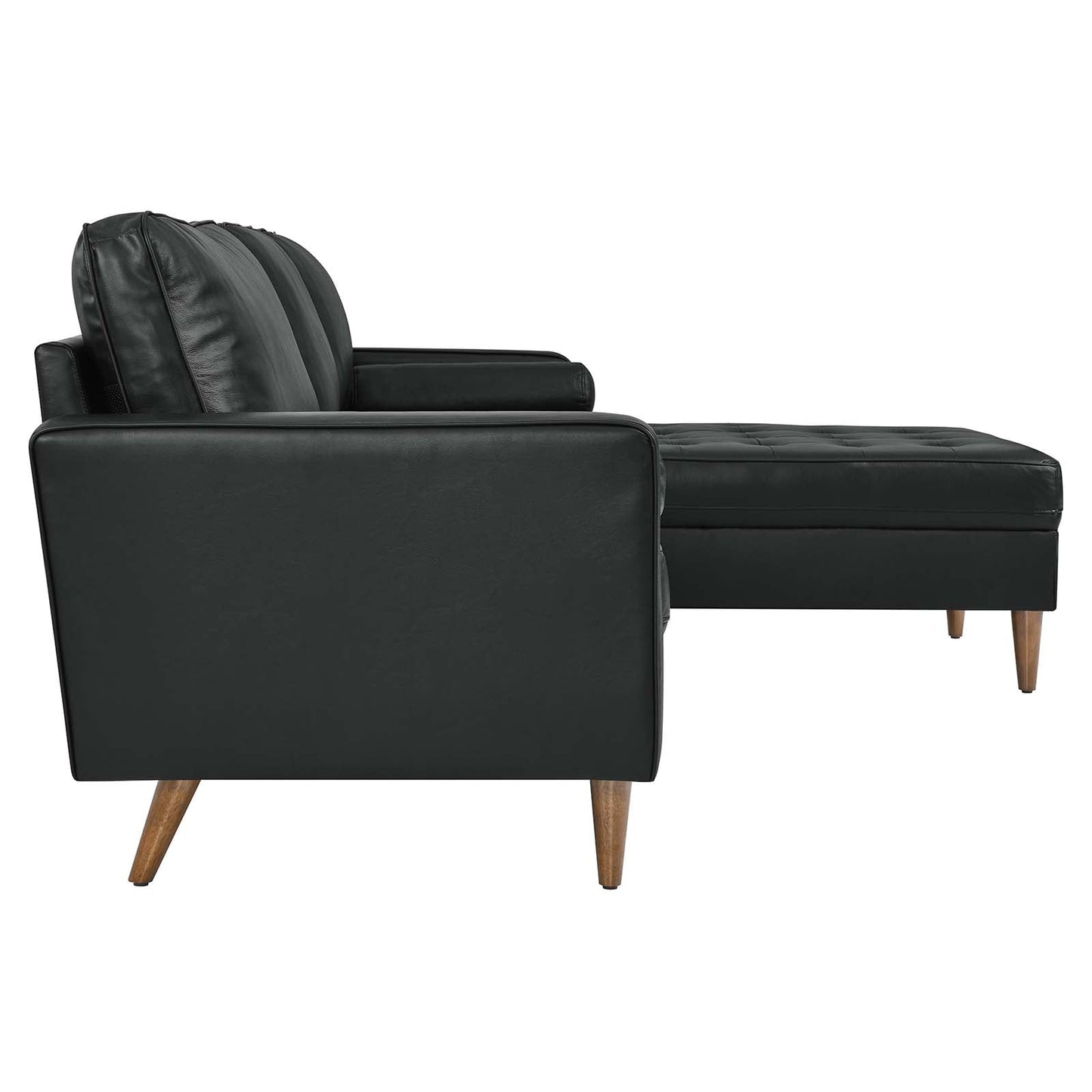 Valour 98" Leather Sectional Sofa Black EEI-5873-BLK