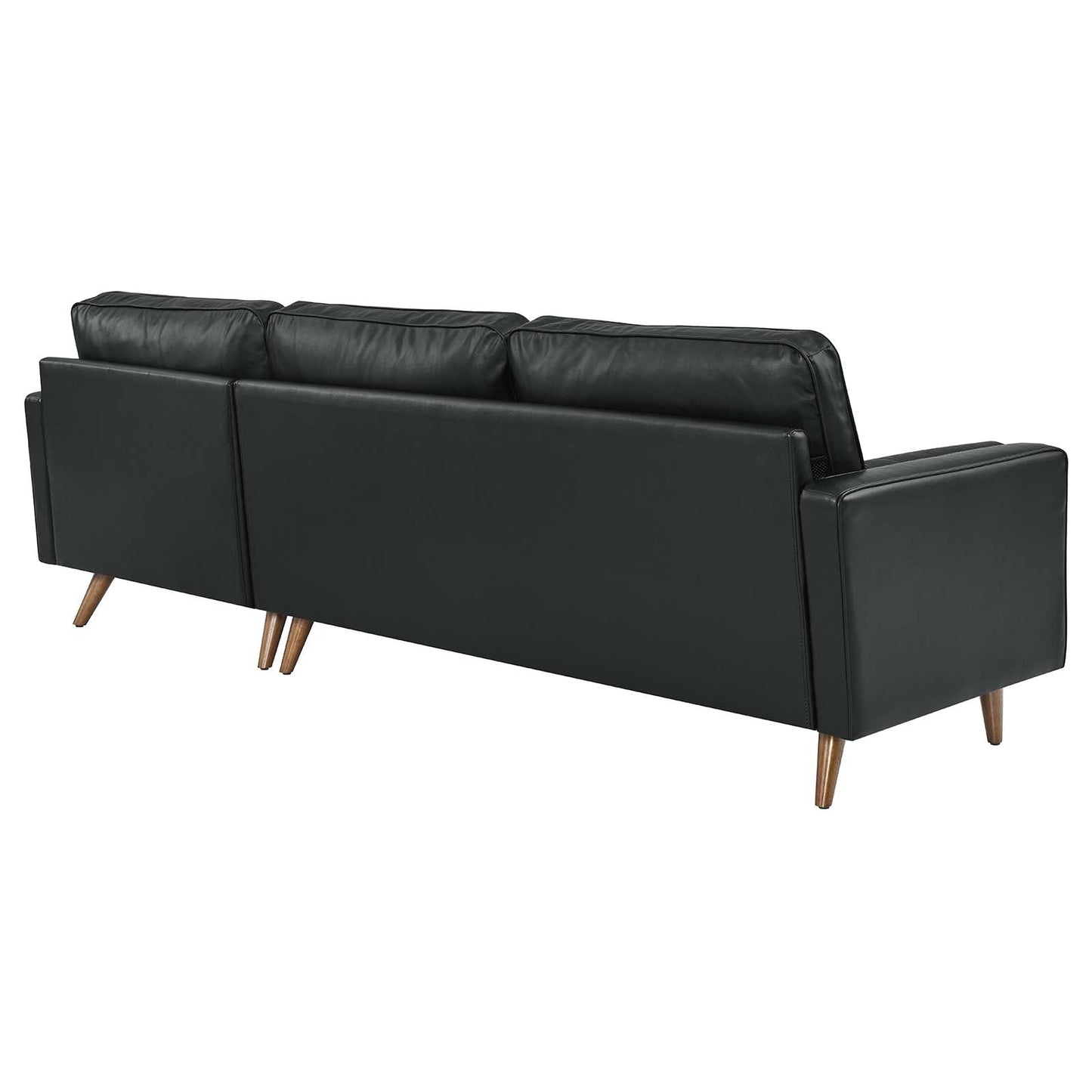 Valour 98" Leather Sectional Sofa Black EEI-5873-BLK