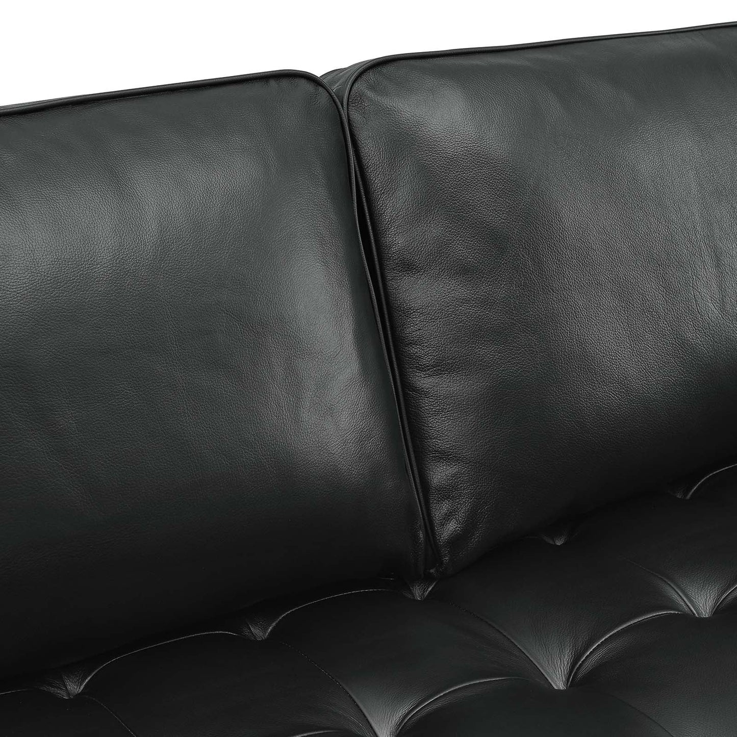 Valour 98" Leather Sectional Sofa Black EEI-5873-BLK