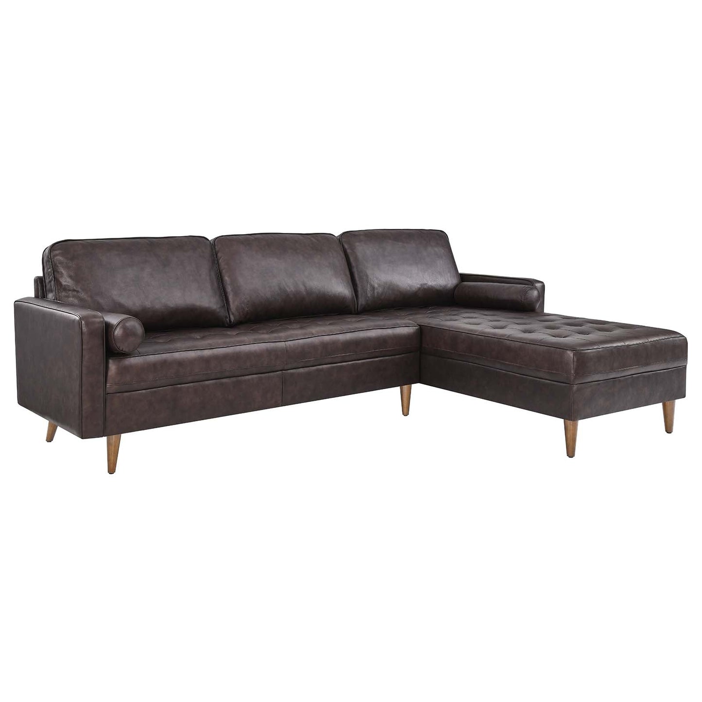 Valour 98" Leather Sectional Sofa Brown EEI-5873-BRN