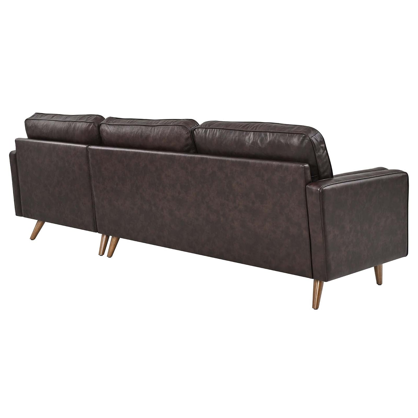 Valour 98" Leather Sectional Sofa Brown EEI-5873-BRN