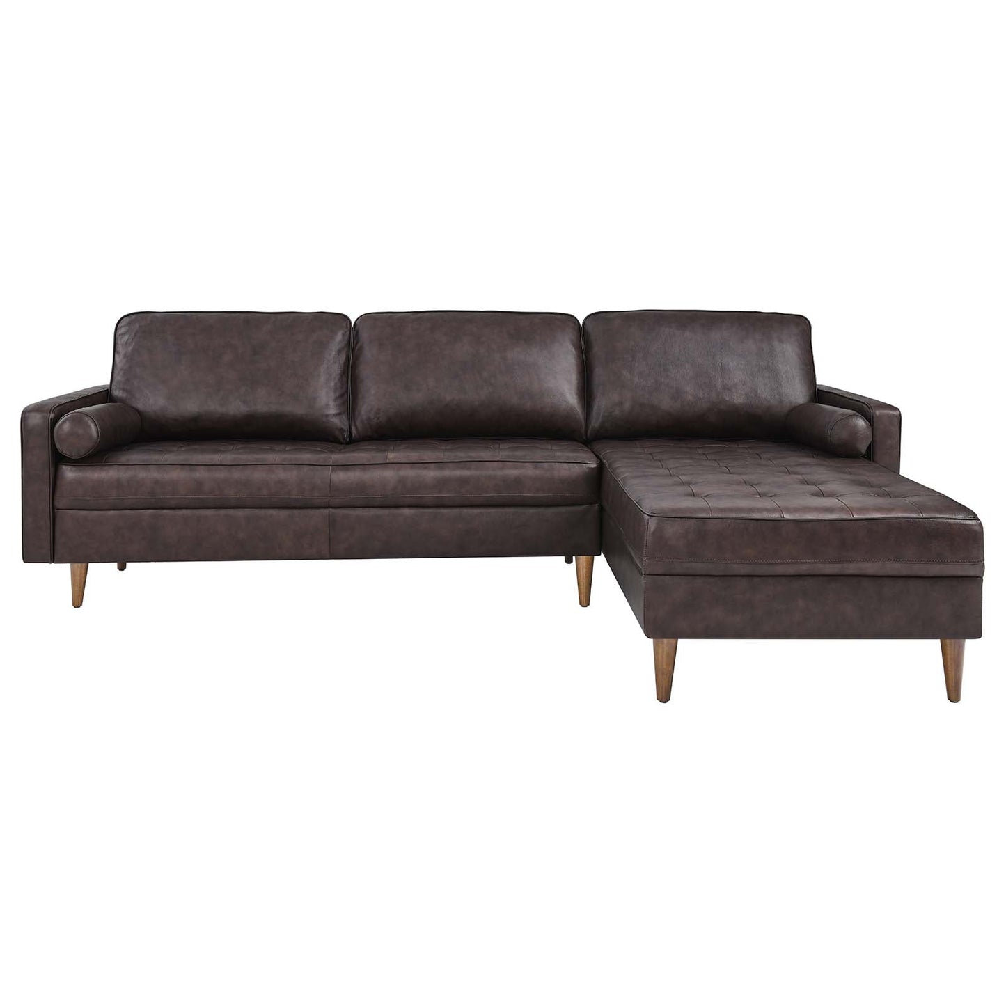 Valour 98" Leather Sectional Sofa Brown EEI-5873-BRN