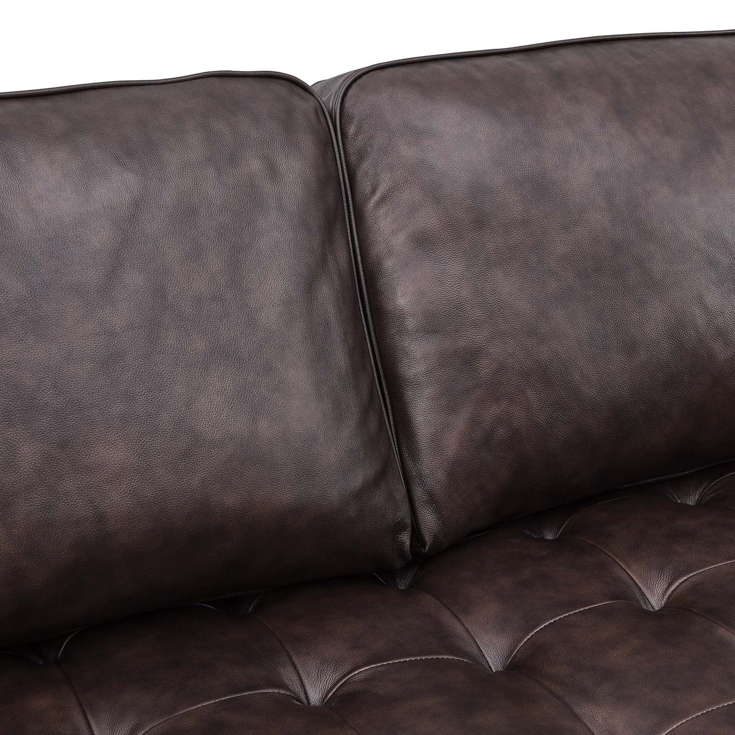 Valour 98" Leather Sectional Sofa Brown EEI-5873-BRN