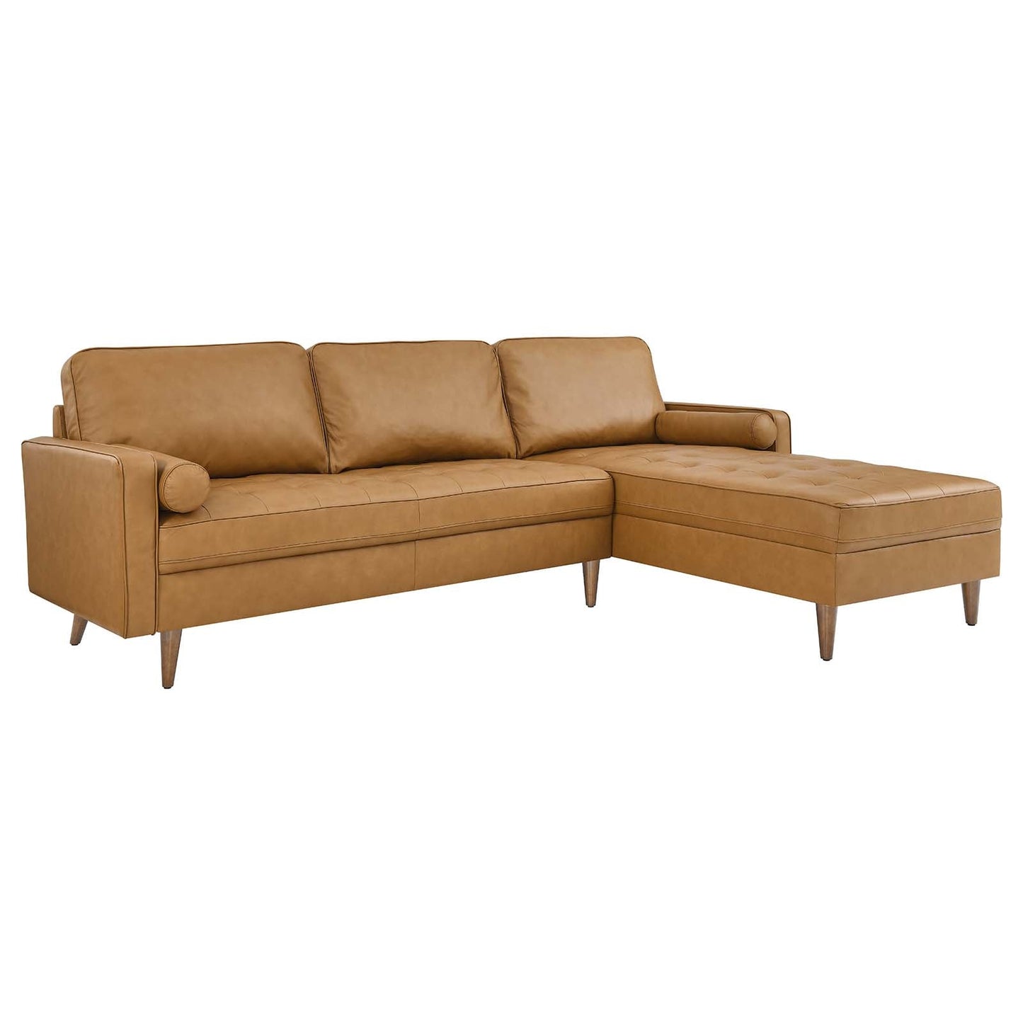 Valour 98" Leather Sectional Sofa Tan EEI-5873-TAN