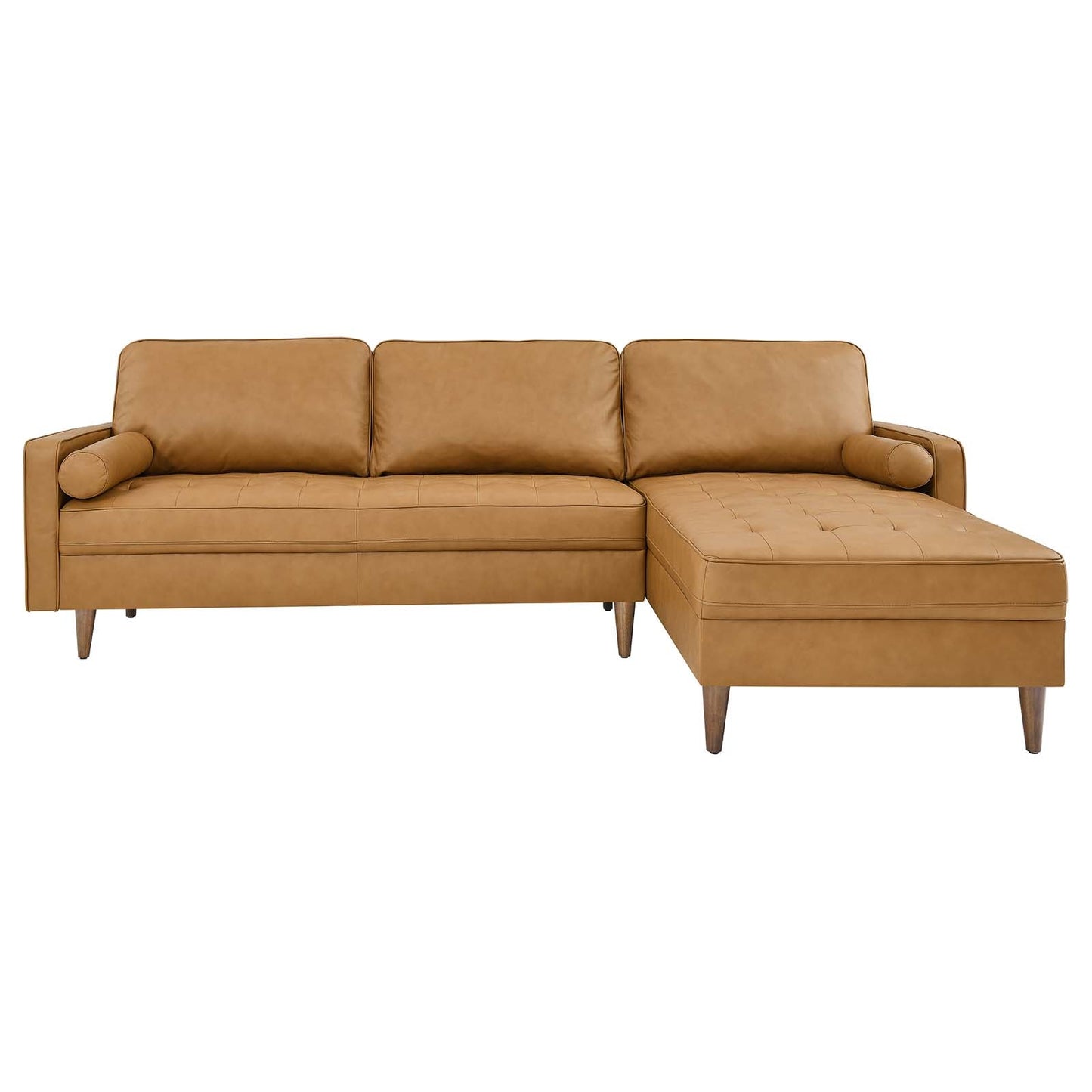 Valour 98" Leather Sectional Sofa Tan EEI-5873-TAN