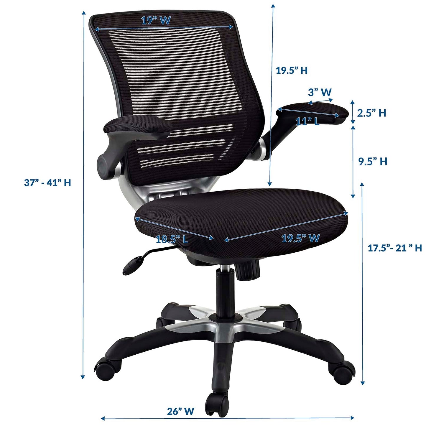 Edge Mesh Office Chair Black EEI-594-BLK