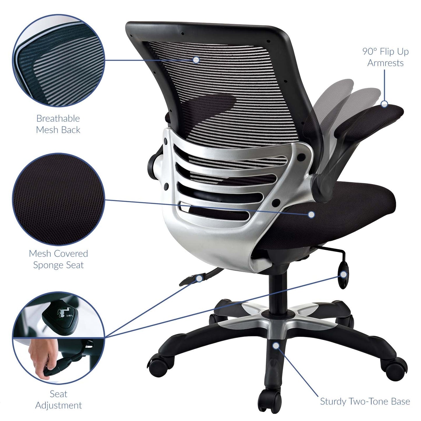 Edge Mesh Office Chair Black EEI-594-BLK