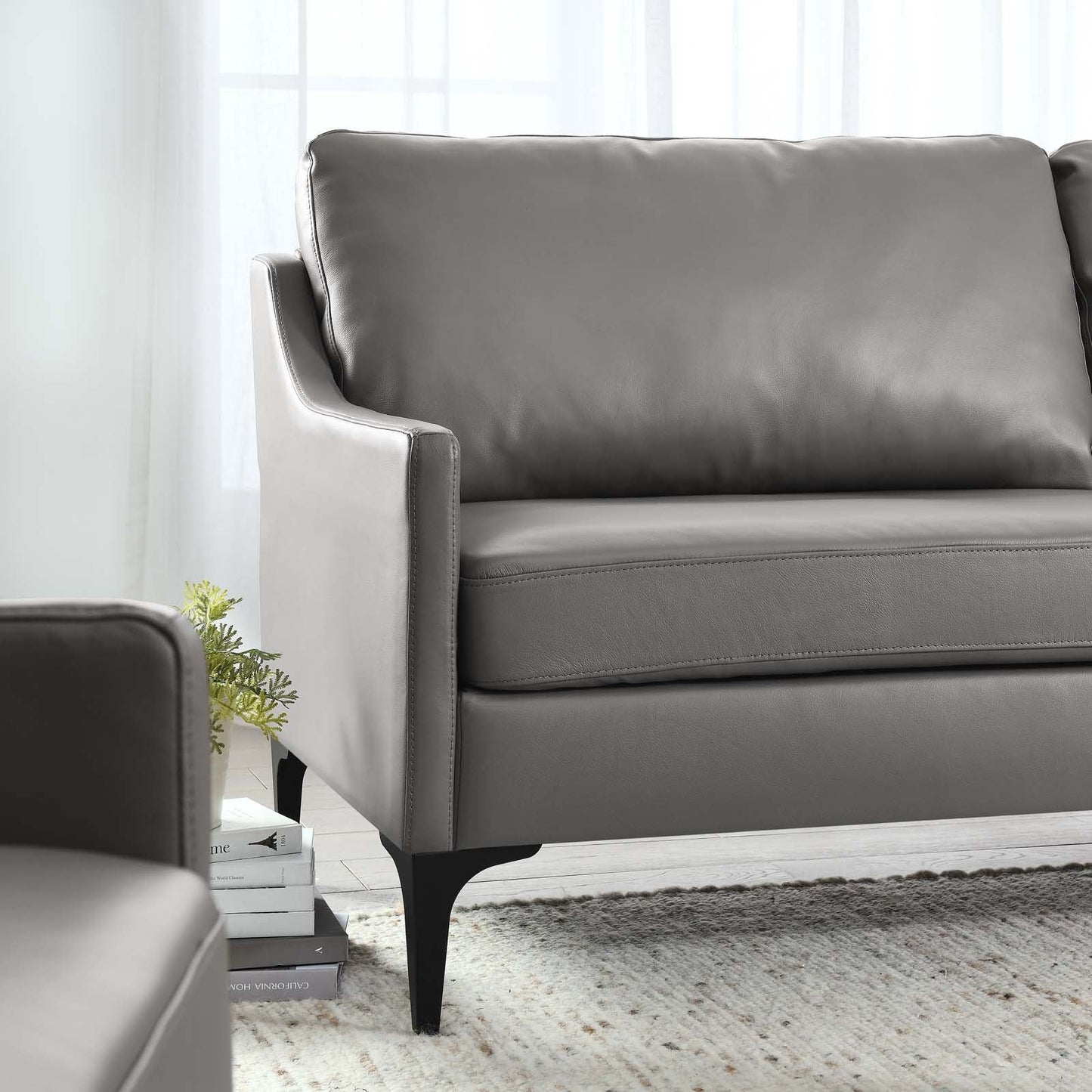 Corland Leather Sofa Gray EEI-6018-GRY