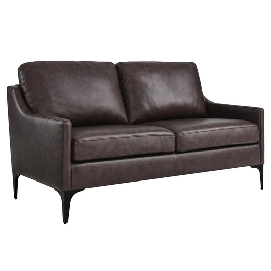 Corland Leather Loveseat Brown EEI-6020-BRN