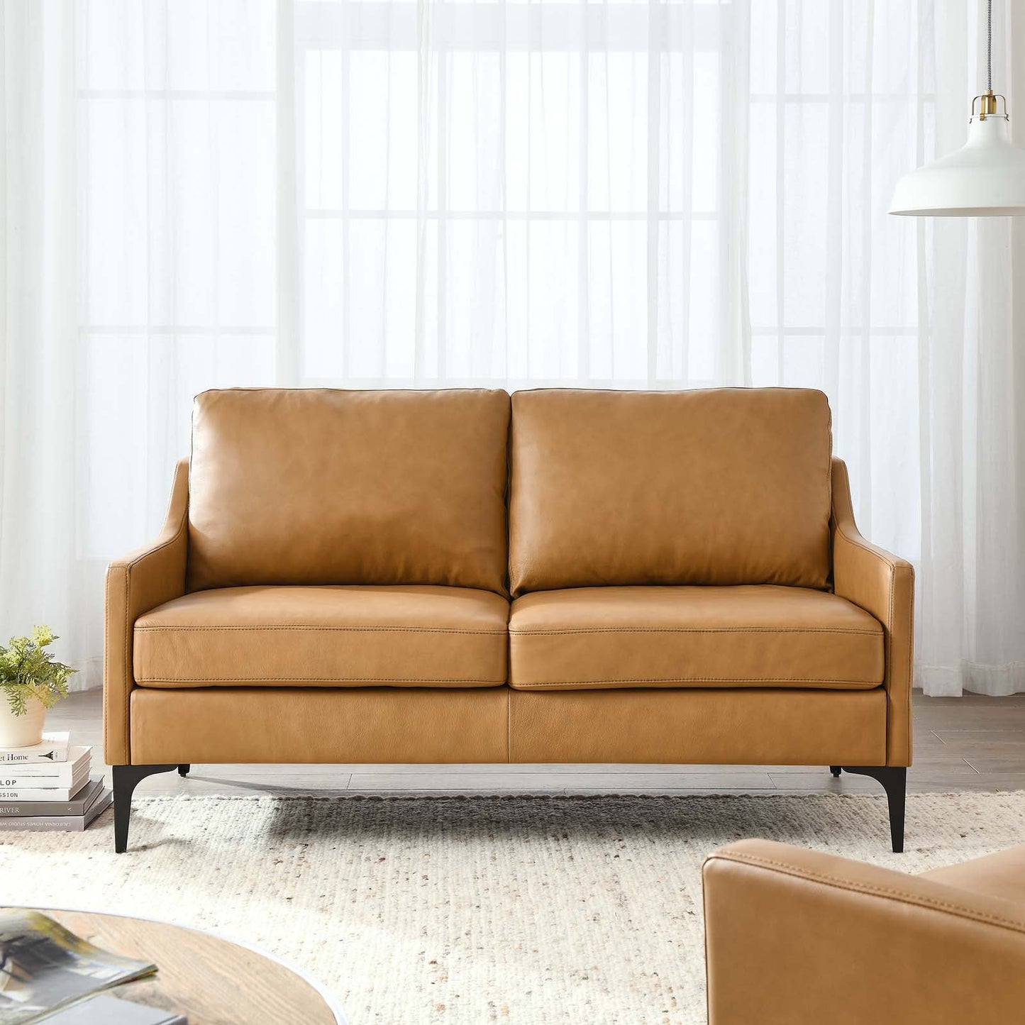 Corland Leather Loveseat Tan EEI-6020-TAN