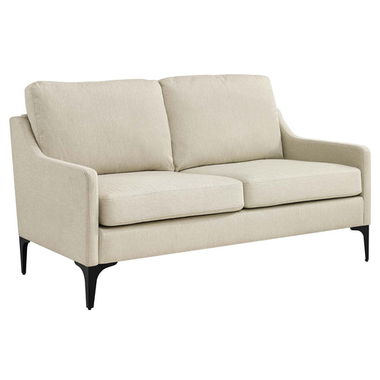 Corland Upholstered Fabric Loveseat Beige EEI-6021-BEI