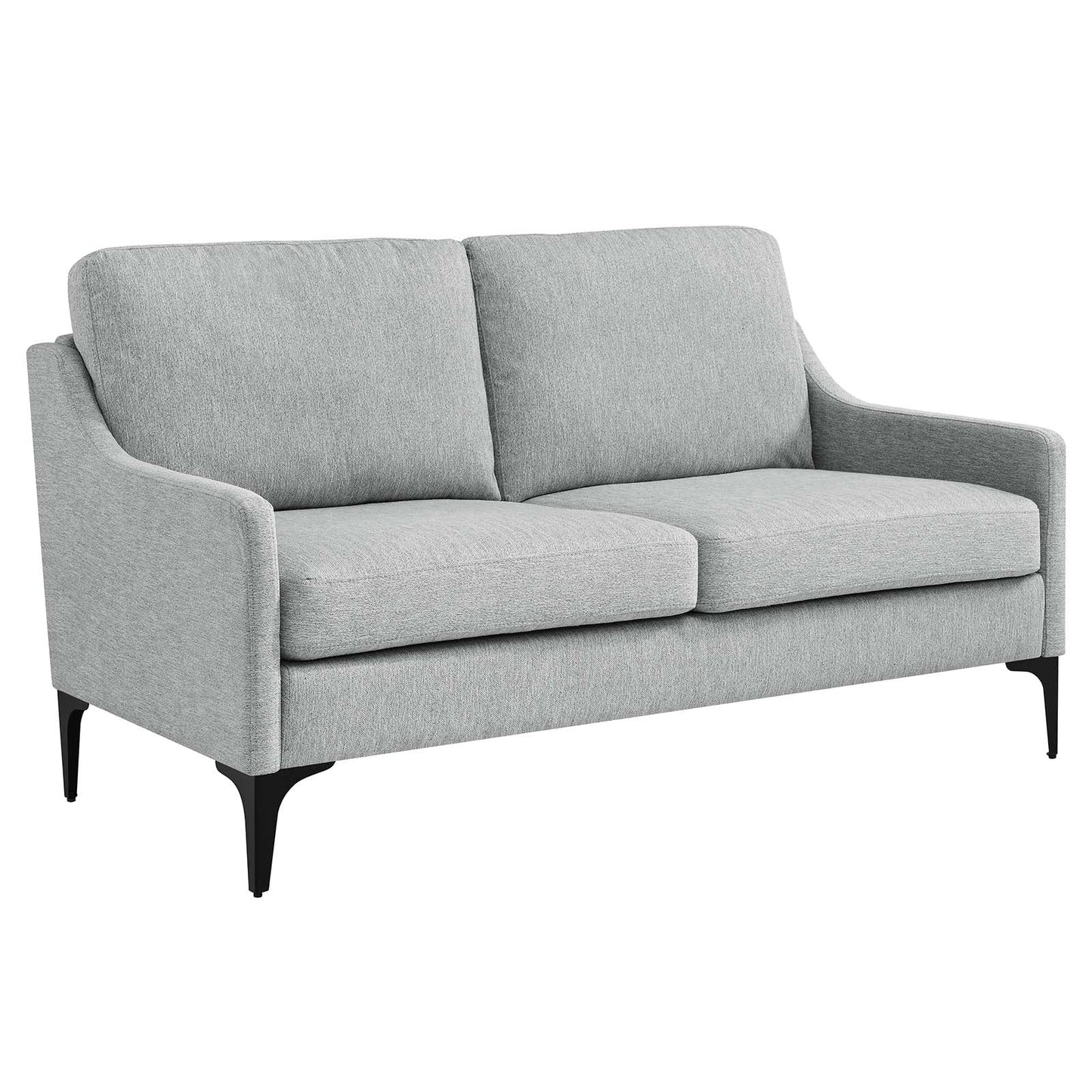 Corland Upholstered Fabric Loveseat Light Gray EEI-6021-LGR