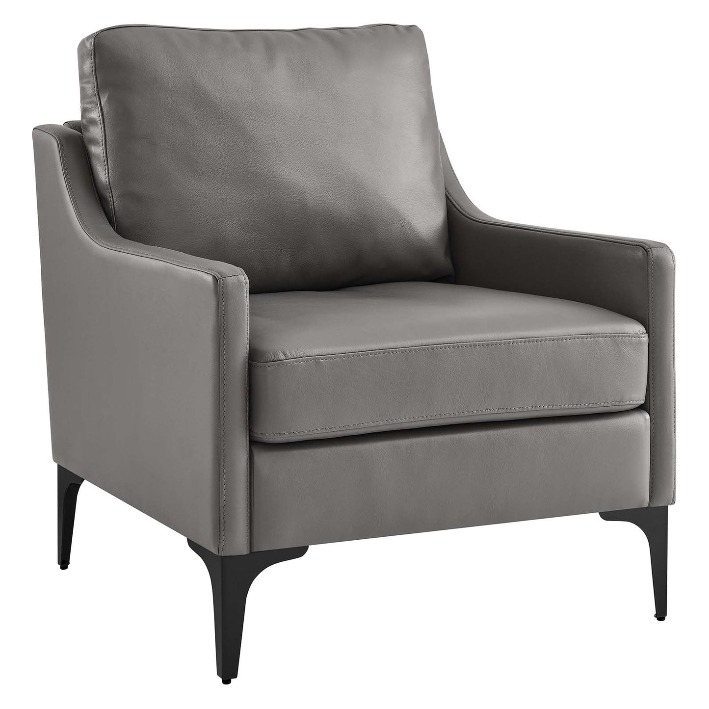 Corland Leather Armchair Gray EEI-6022-GRY